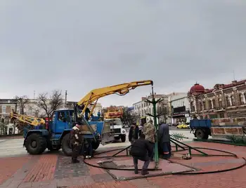 У центрі Кропивницького почали встановлювати новорічну ялинку (ФОТО) фото 1