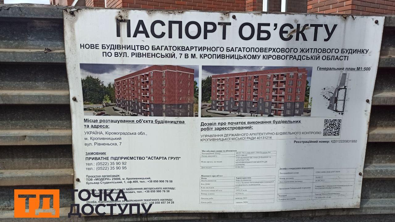 паспорт будинку у якому розіграють квартири для військових Кропивницький