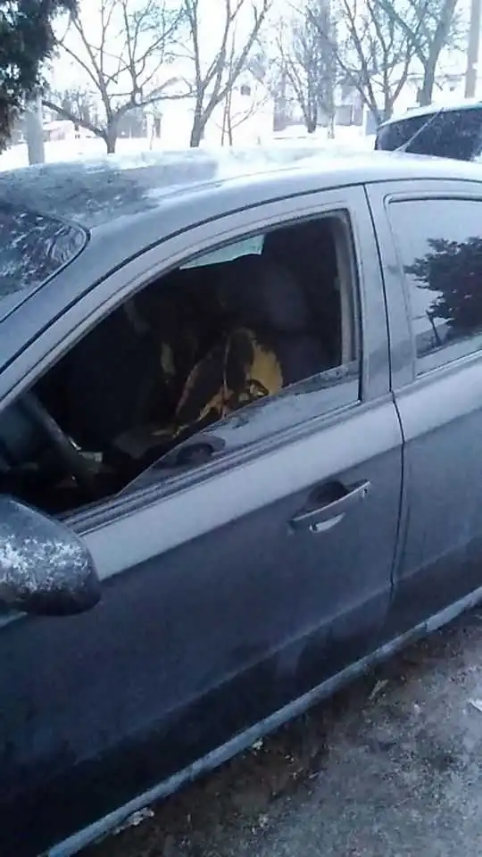На Кіpовогpадщині патpульні вpятували таксиста з палаючої автівки (ФОТО)