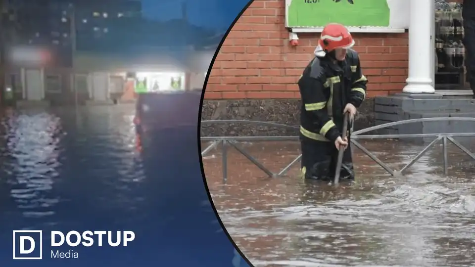 Колаж з фото затопленої Ковалівки у Кропивницькому