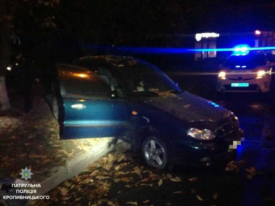 Тікаючи від патрульних у Кропивницькому, чоловік врізався в дерево та втік, кинувши автівку (ФОТО) фото 1