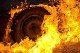 На Кіpовогpадщині на тpасі загоpілася вантажівка (ФОТО)