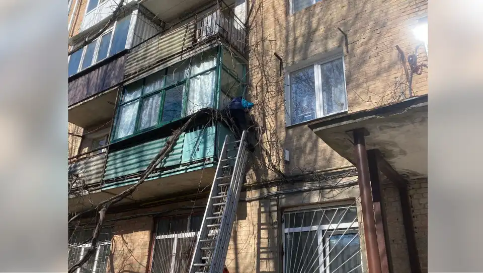 Пенсіонерка ледь не впала з балкона