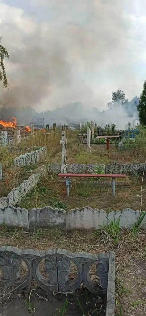 В Олександрії сталася пожежа на кладовищі (ФОТО)