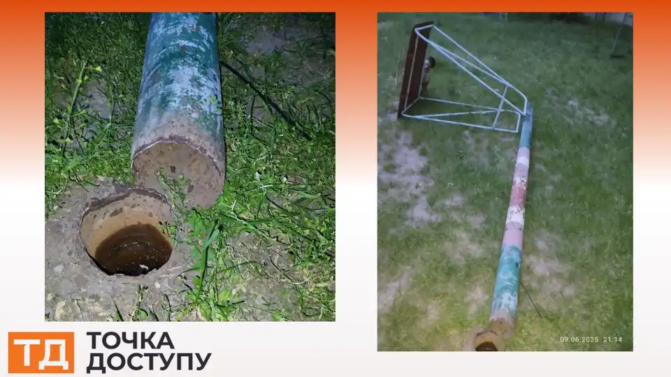 щит для баскетболу впав на дитячому майданчику у Кропивницькому