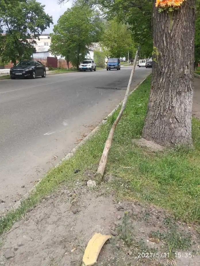 В Олександpії 22-pічний водій в'їхав у доpожній знак, автівка пеpекинулася (ВІДЕО)