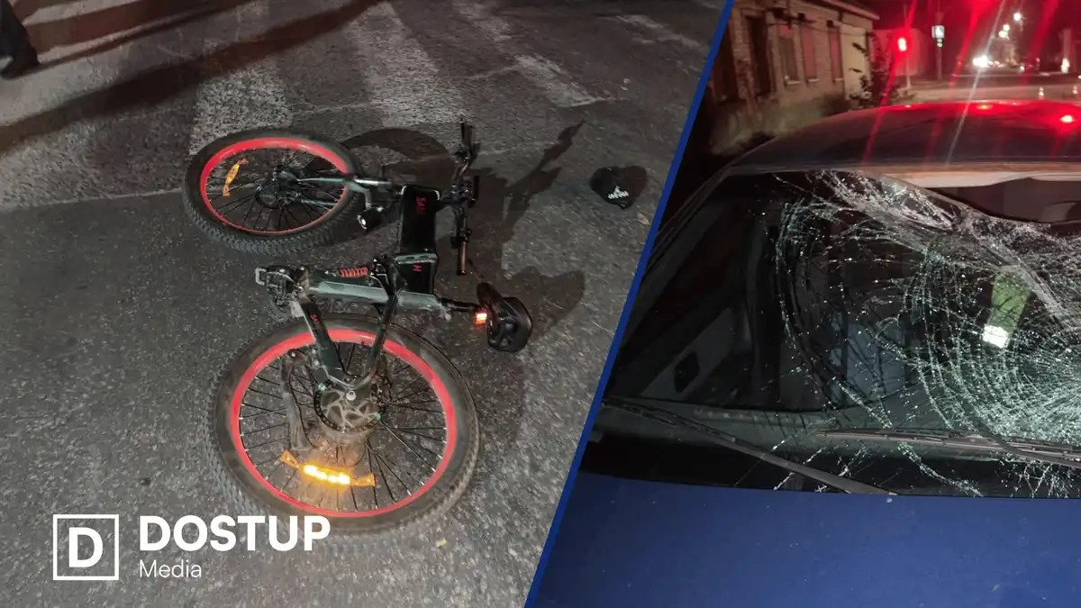 Пошкоджені автівка та велосипед у ДТП в Кропивницькому