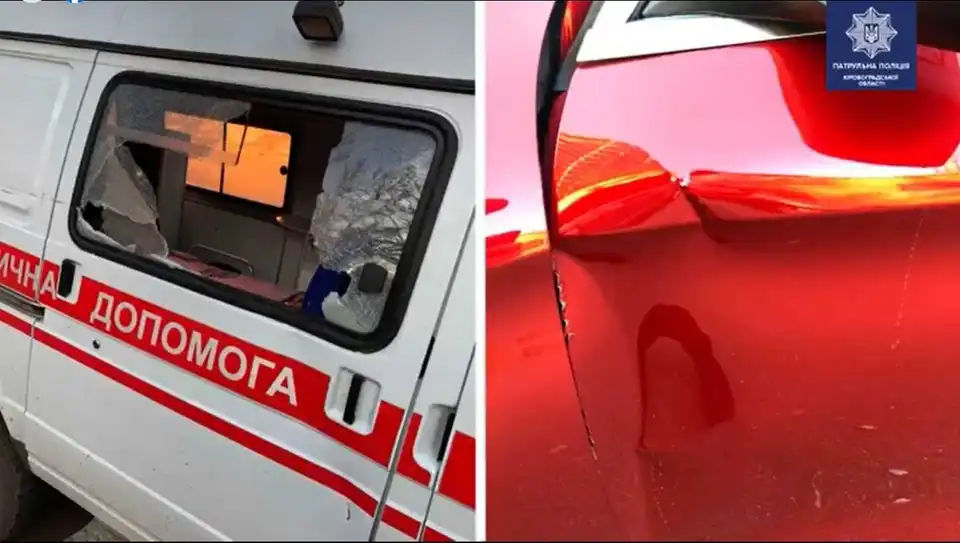 У Кропивницькому водійка "Mercedes" дверцятами врізалася у карету "швидкої" (ВІДЕО)