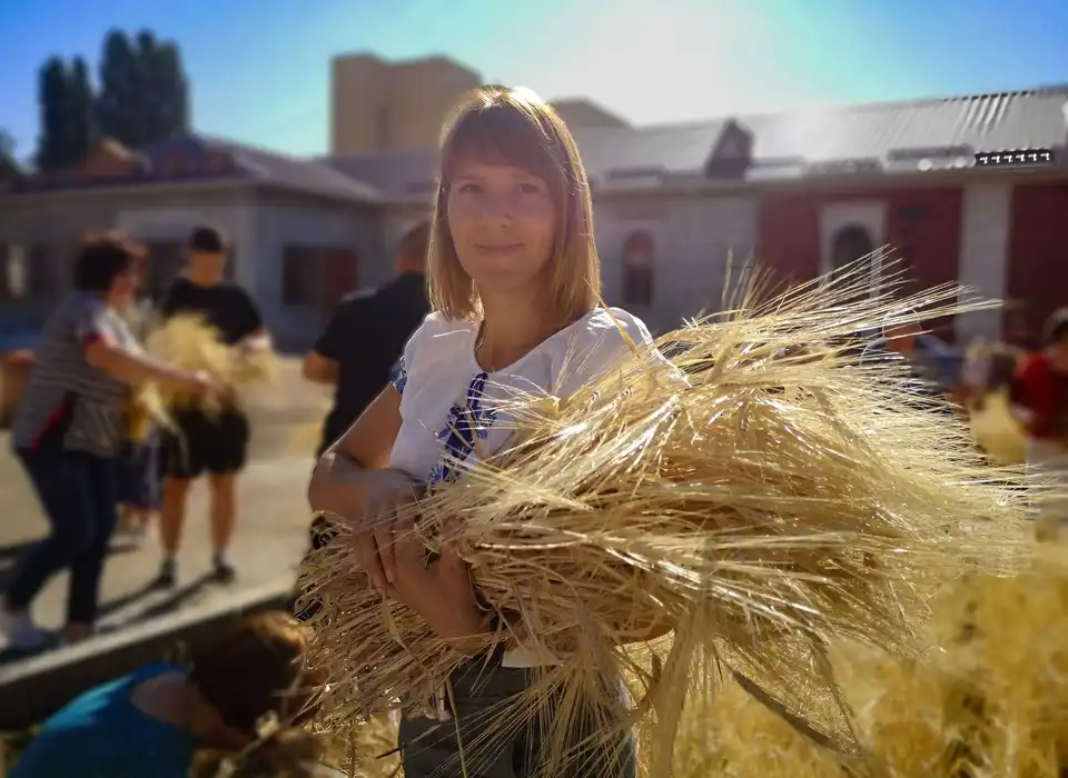 Рідні полеглих героїв зібрали врожай пшениці на полі пам’яті (ФОТО)
