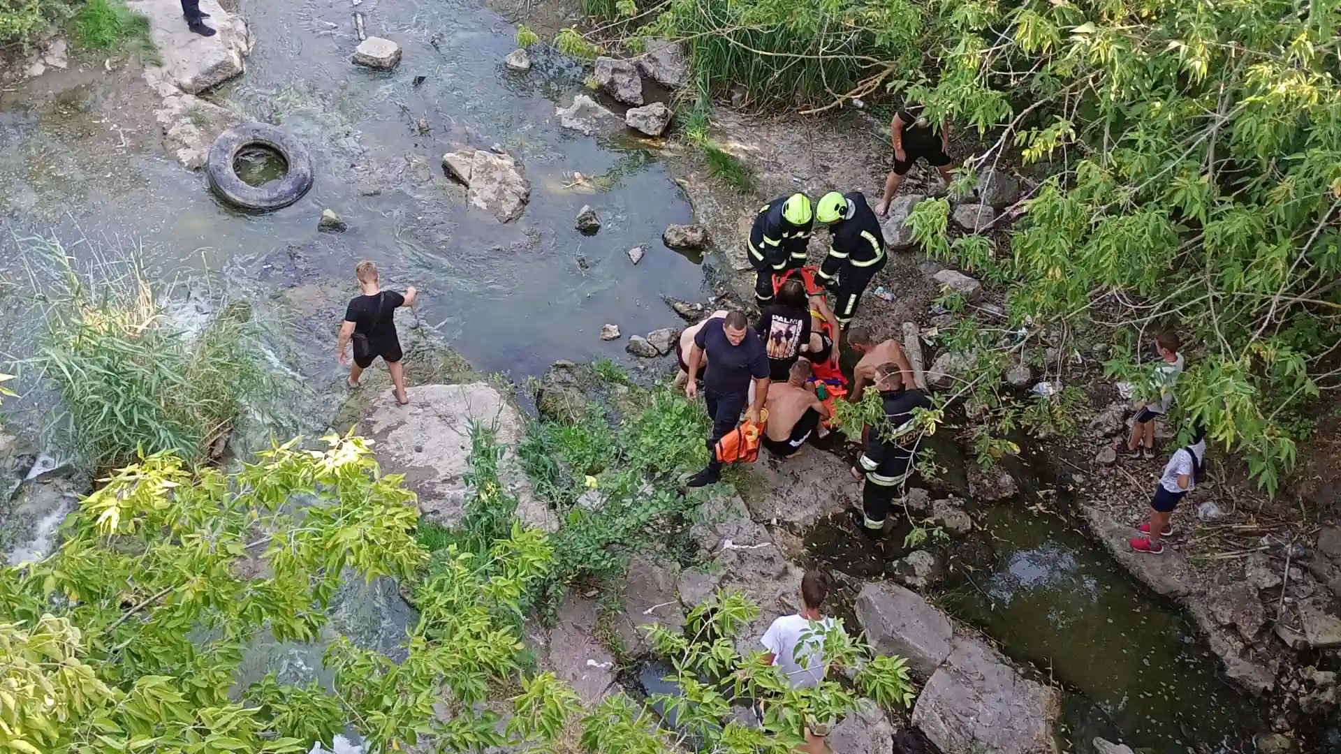 Підліток у пав із дамби