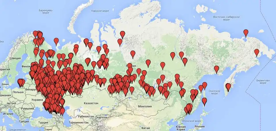 Сайт «Миротворець» розкрив, де живуть росіяни, що воюють на Донбасі (КАРТА)