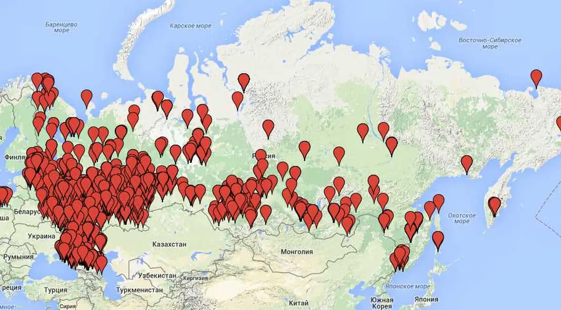Сайт «Миротворець» розкрив, де живуть росіяни, що воюють на Донбасі (КАРТА) фото 1