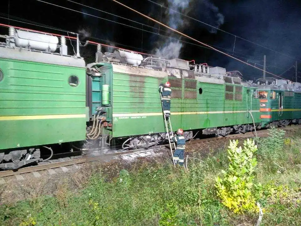 На Кіровоградщині горів товарний потяг (ФОТО)