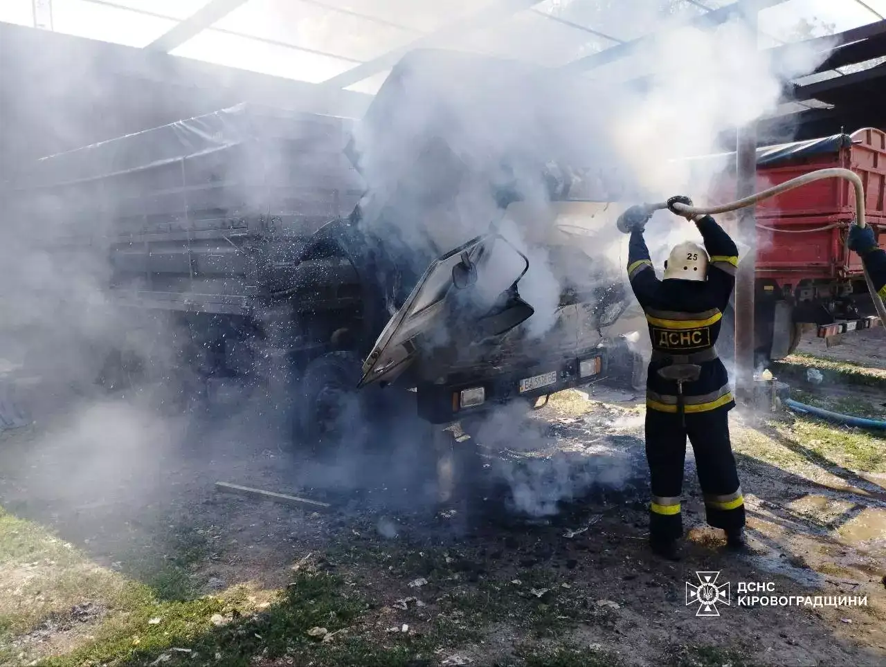 пожежа вантажівки в Новомиргороді
