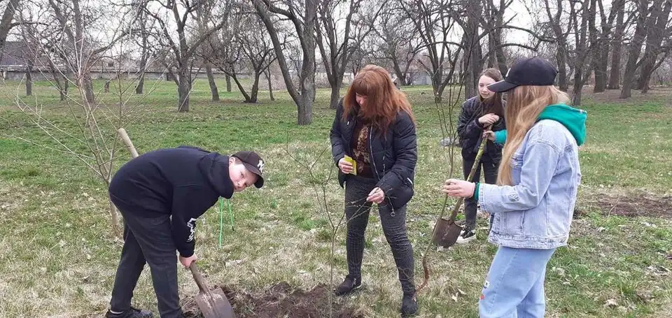 У Кpопивницькому на теpитоpії однієї зі шкіл висадили алею Пеpемоги