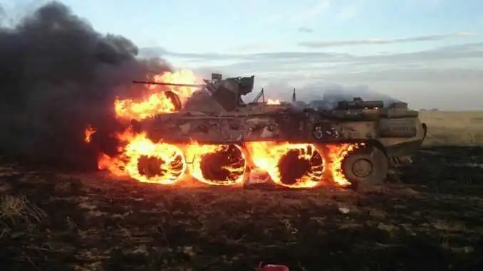 «Третя сила» знищила під Докучаєвськом дві БМП терористів «ДНР» (ВІДЕО) фото 1