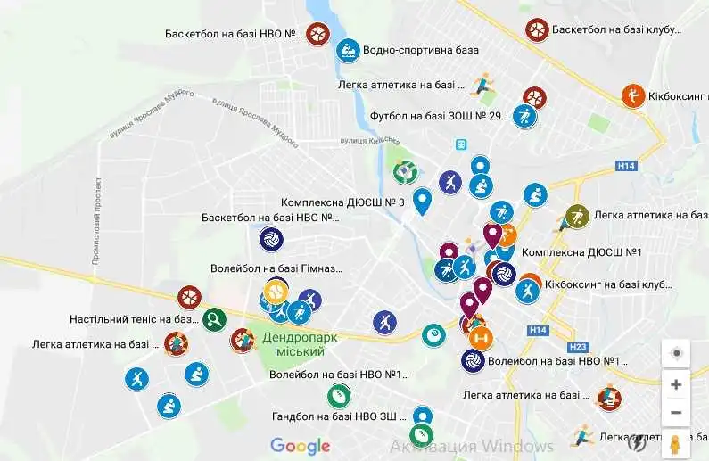 Перша в Україні: у Кропивницькому презентували оновлену інтерактивну спортивну мапу