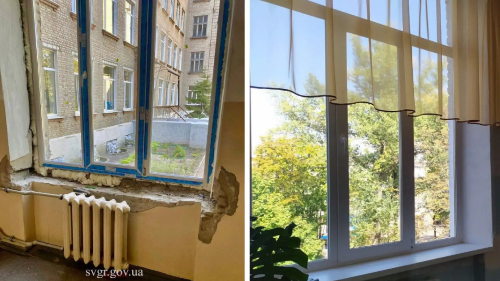 нові вікна у ліцеї в Світловодську