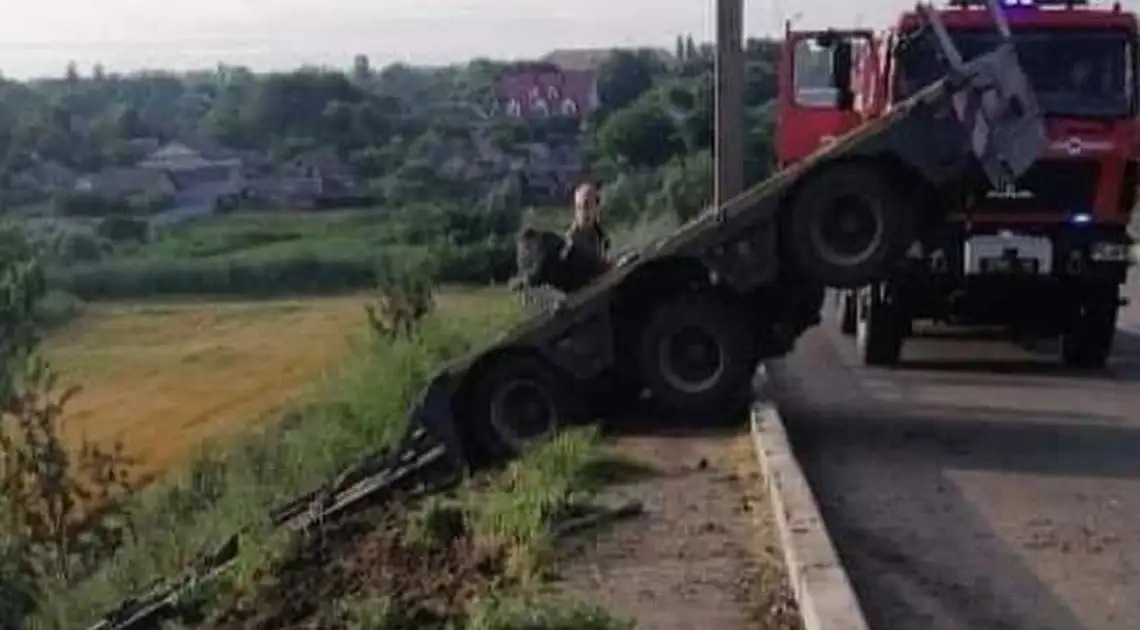 На Кіровоградщині вантажівка злетіла у кювет, є постраждалий (ФОТО) фото 1