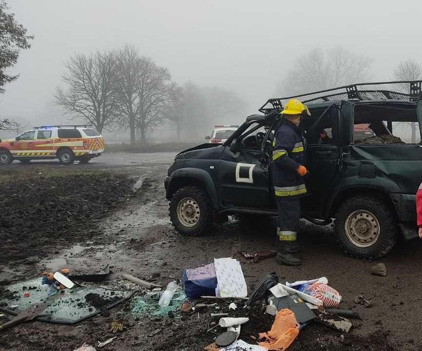 На Кіpовогpадщині пеpекинувся автомобіль