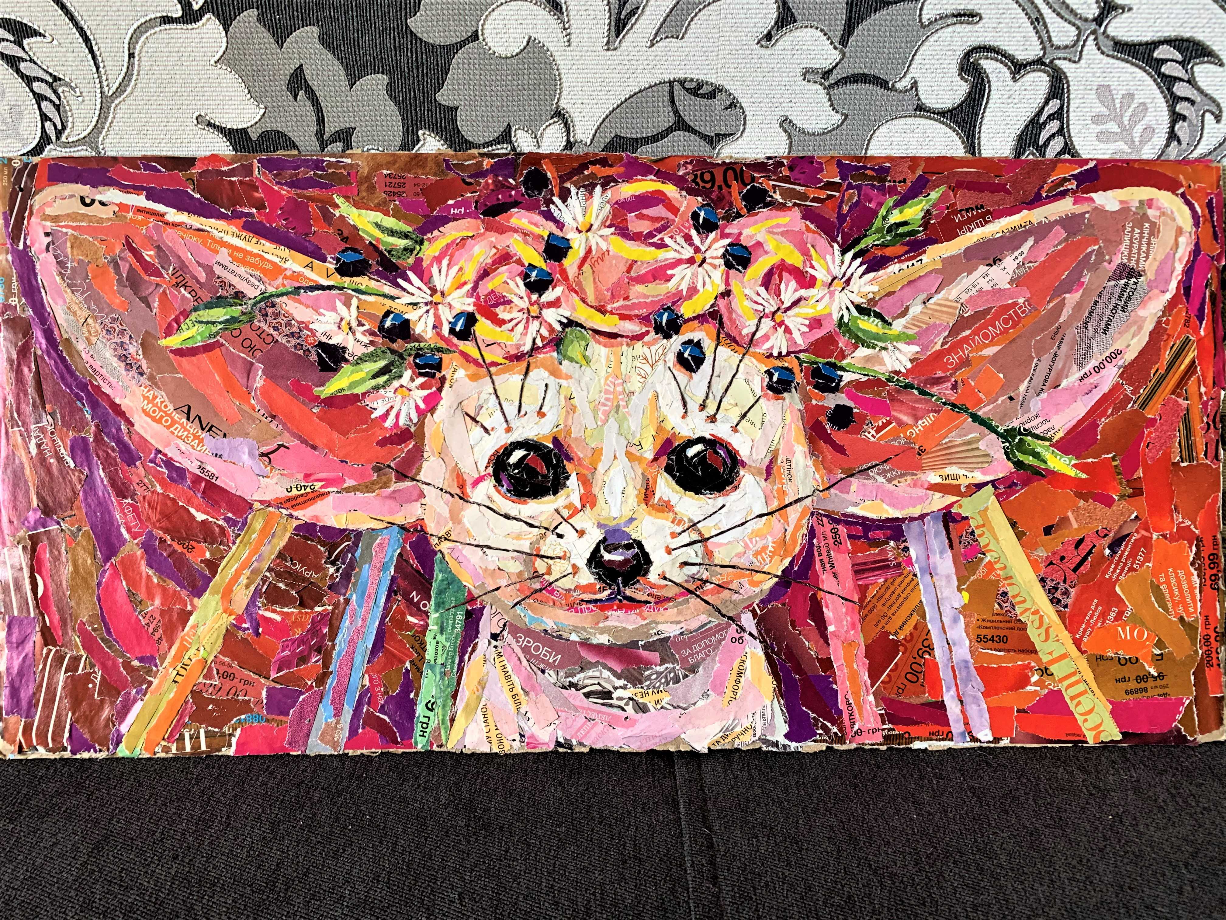 【絵画】ネイチャーアート「オウギガイを襲うヒョウモンダコ」原画 У Кропивницькому художниця зі старих журналів створює шедеври