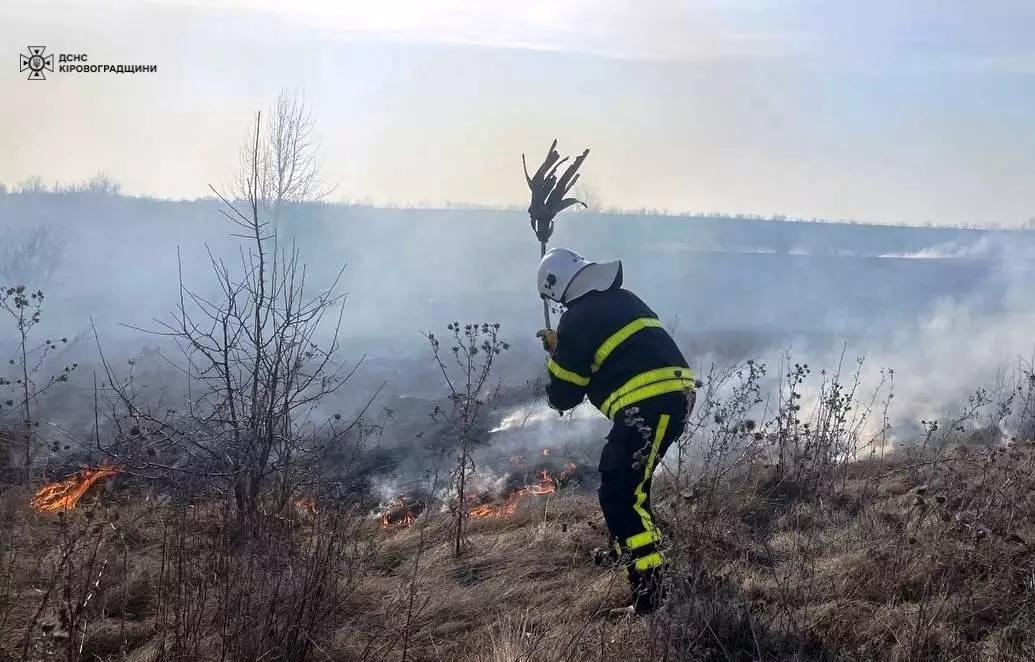 пожежа сухої трави у Кіровоградській області