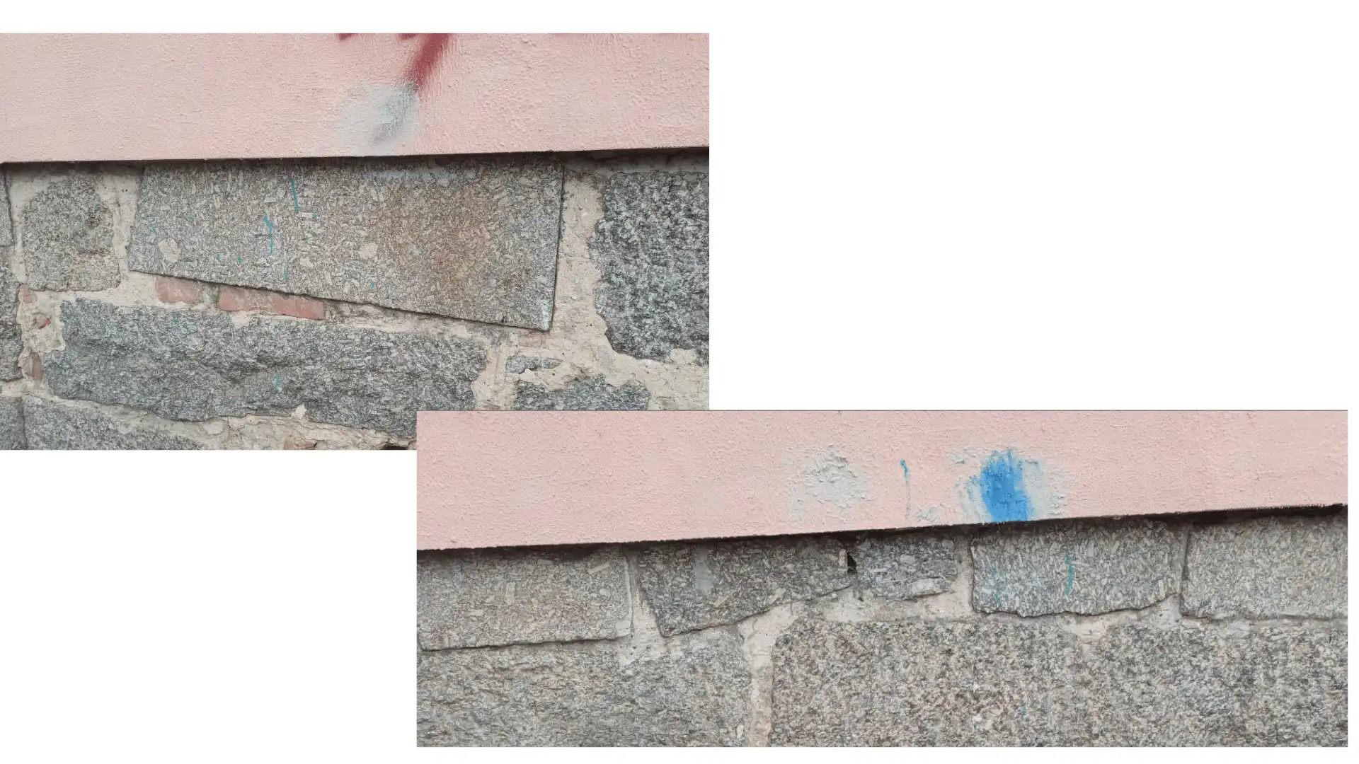 Мацеви, які вмуровані в фундамент будинку за адресою Велика Перспективна 11/11, корпус 7( Google maps - 3), 18 листопада 2025 рік