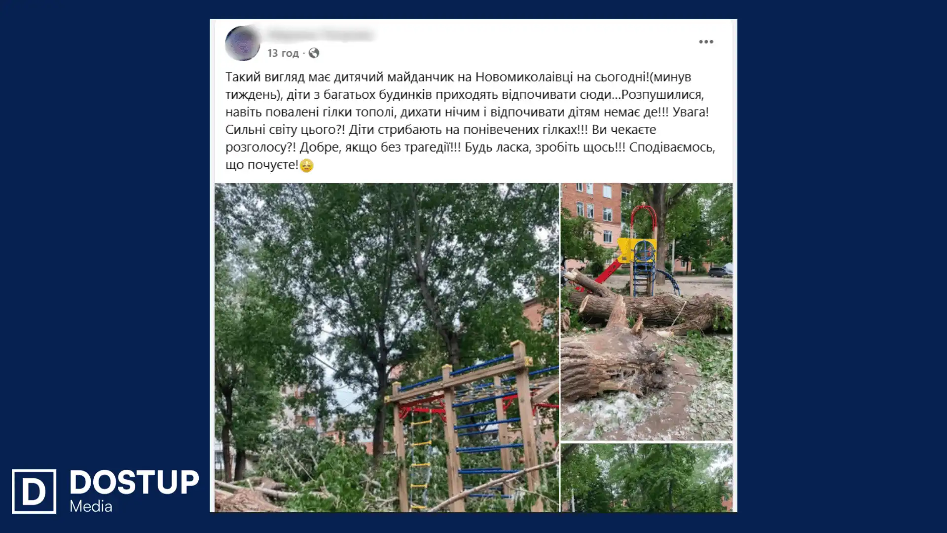 Скриншот допису кропивничанки