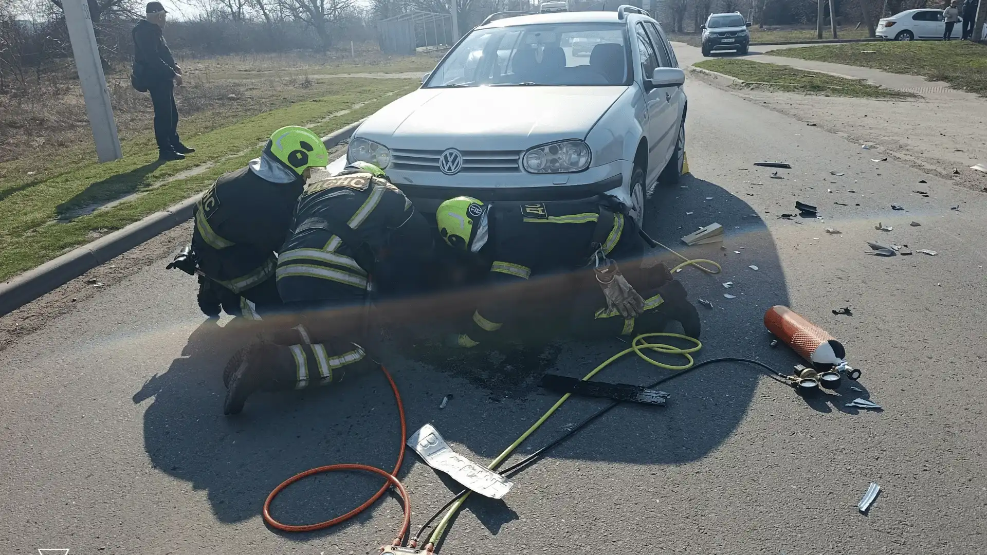 тіло водія мотоцикла деблокували рятувальники Кіровоградської області