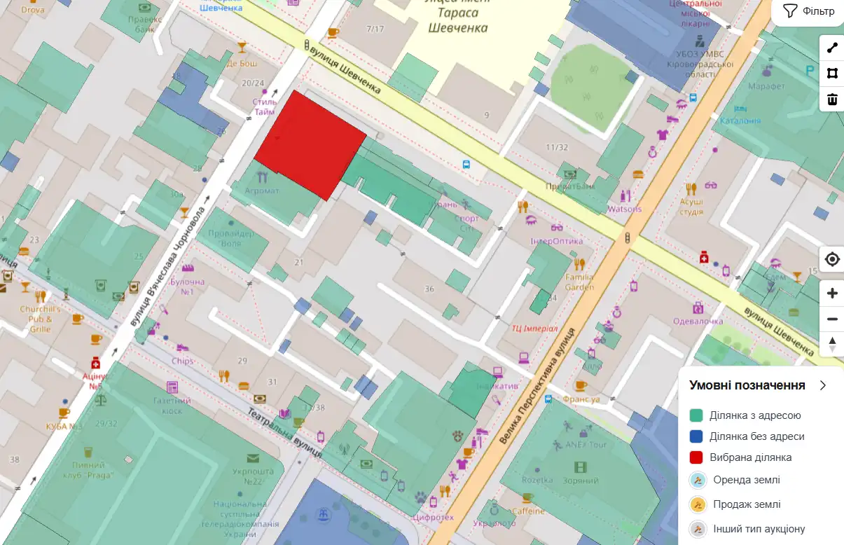 Парковка на Шевченка у Кропивницькому