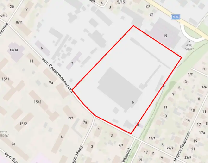 Приблизне розташування нового єврейського кладовища на мапі