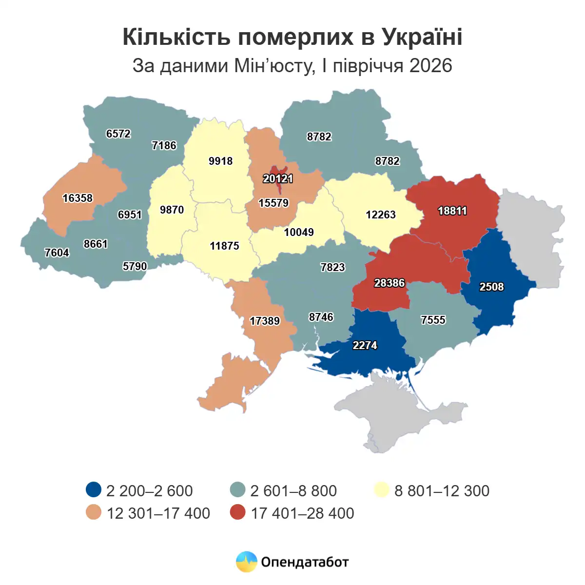 Скільки людей померло в Кіровоградській області за 1 півріччя 2026 року